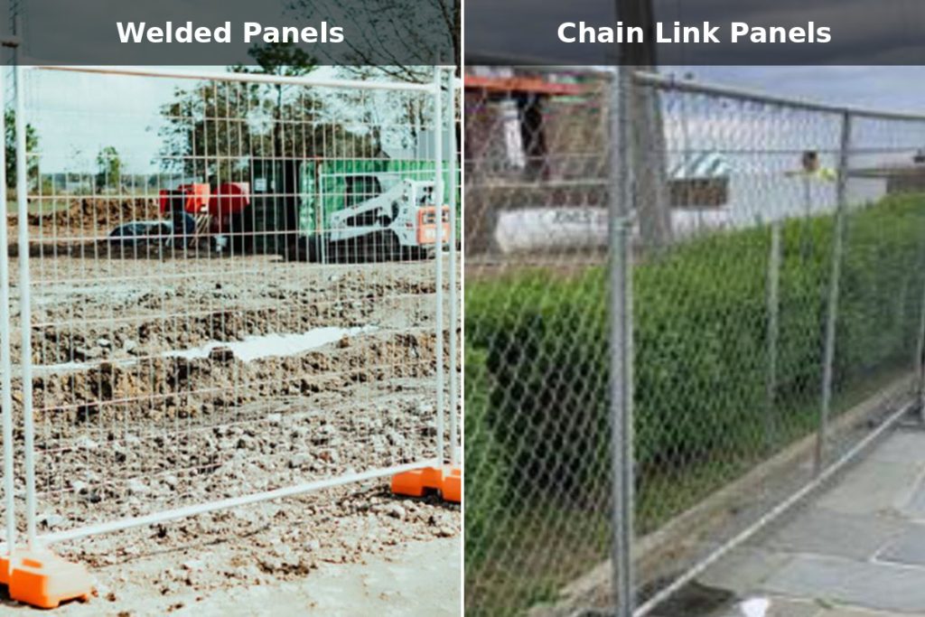 Welded vs chain link panels.